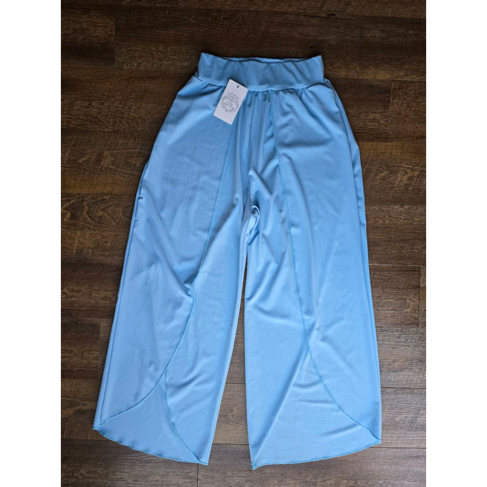 Floral Blooming Light Blue Wide Leg Pants Small